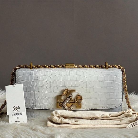 154786 - Tory Burch Eleanor Embossed Rectangular Bag - Picture 12 of 13